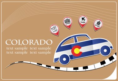 Colorado bayrak yapılan araba simgesi