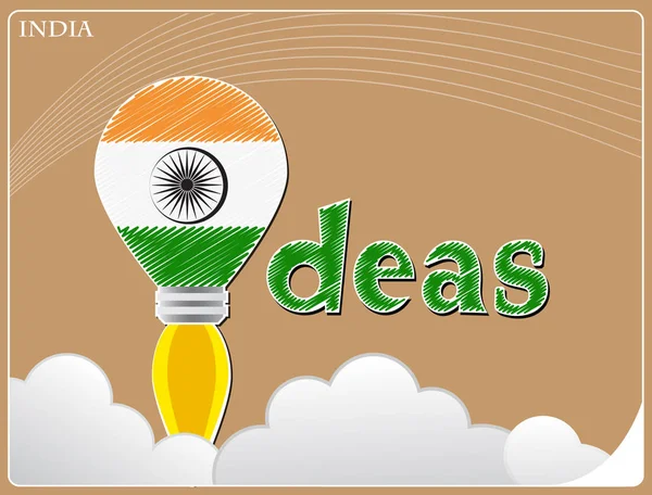 Hindistan, kavramsal vektör hastası bayrağı yapılan fikir kavramı — Stok Vektör
