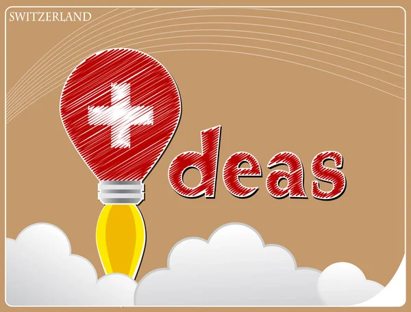 Concepto de idea hecho desde la bandera de Suiza, vecto conceptual — Vector de stock