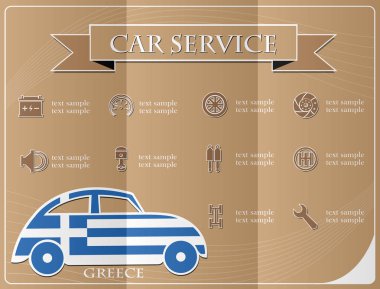 Yunanistan, vektör çizim bayrak yapılan araba Servisi,