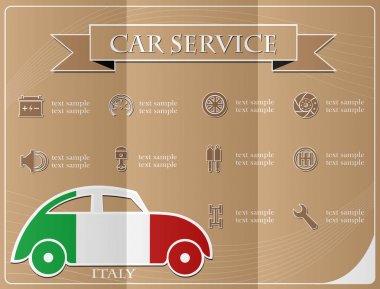 İtalya, vektör çizim bayrak yapılan araba Servisi,