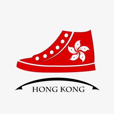 Hong Kong bayrağı yapılan ayakkabı simgesi