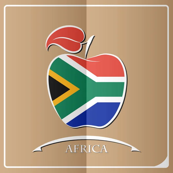 아프리카의 국기에서 만든 애플 로고 — 스톡 벡터