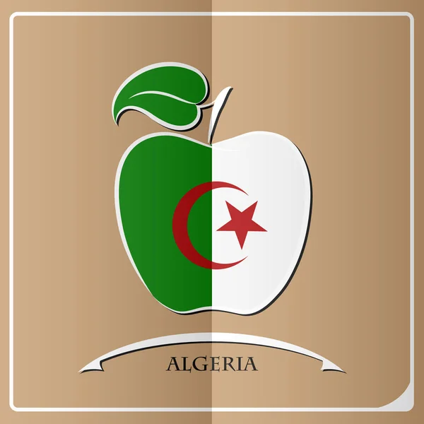 Logotipo de manzana de la bandera de Argelia — Archivo Imágenes Vectoriales