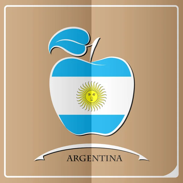 Логотип яблока, сделанный из флага Аргентины — стоковый вектор