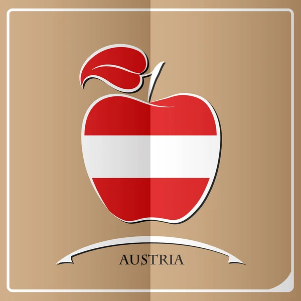 Apple logo made from the flag of Austria — Stock Vector