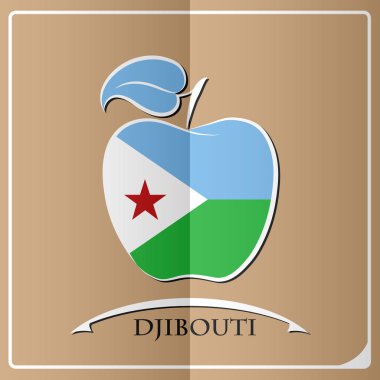 Cibuti bayrağı yapılan elma logosu