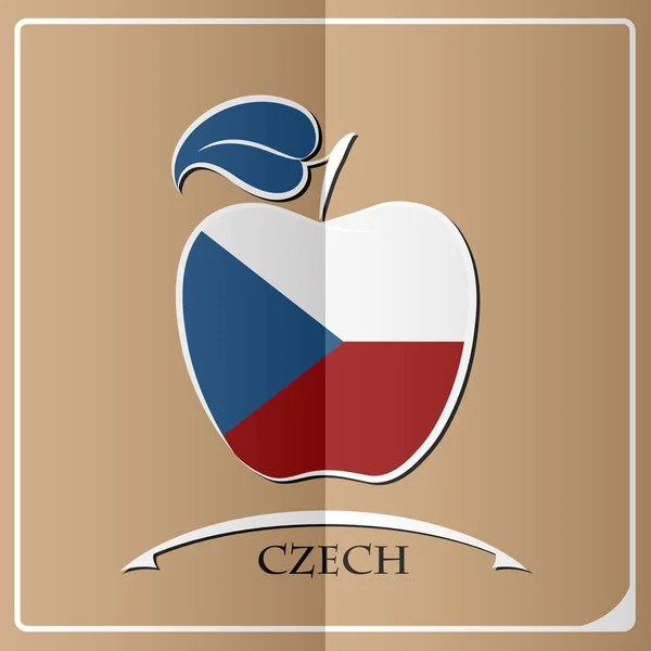 Apfel-Logo aus der tschechischen Flagge — Stockvektor