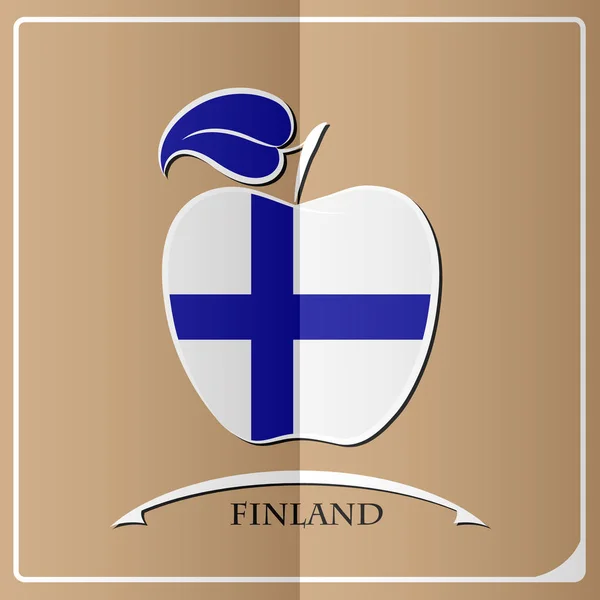 Apple logó készült Finnország zászlaja — Stock Vector