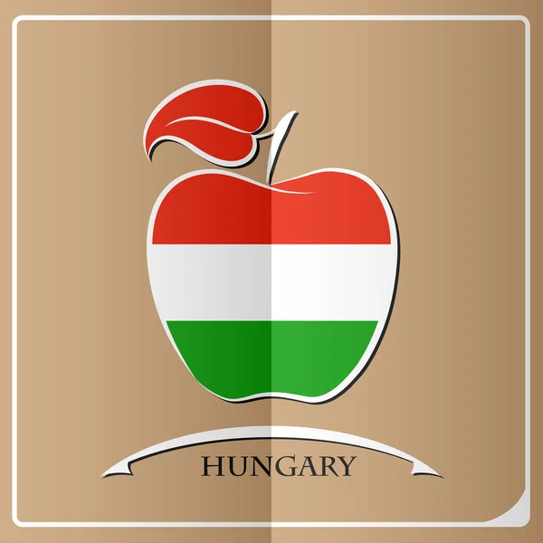 Apple logo made from the flag of Hungary — Stock Vector