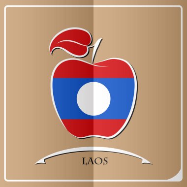 Laos bayrağı yapılan elma logosu