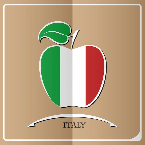 Logo firmy Apple z flaga Włoch — Wektor stockowy