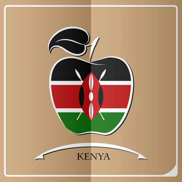 Apple logó készült Kenya zászlaja — Stock Vector