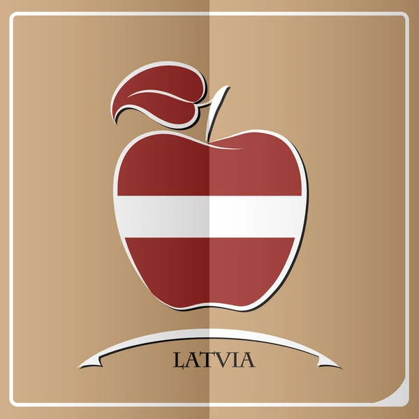 Apfellogo aus der Flagge Lettlands — Stockvektor