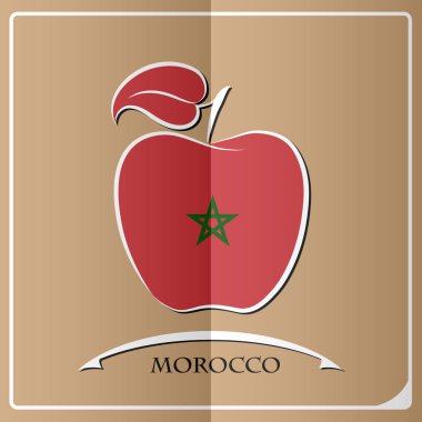 Fas bayrak yapılan elma logosu