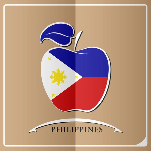 Logotipo de manzana de la bandera de Filipinas — Archivo Imágenes Vectoriales