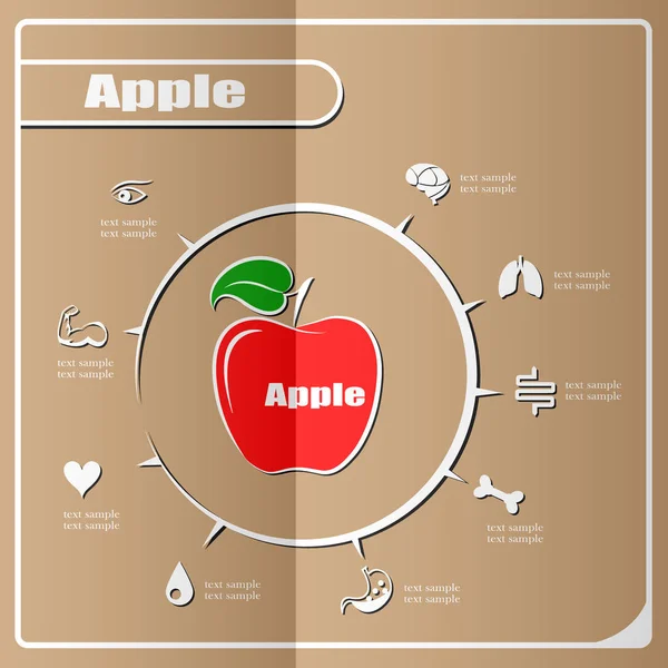 Infographie Apple, Fruit. Illustration vectorielle . — Image vectorielle