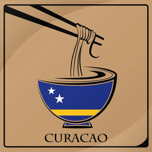 Nudel-Logo aus der Flagge von Curaçao — Stockvektor