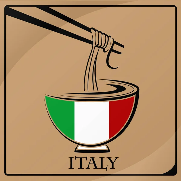 Logo wykonane z flaga Włoch z makaronem — Wektor stockowy