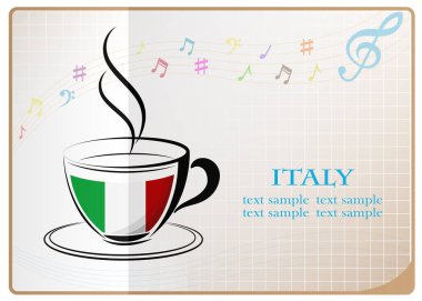 İtalya bayrağı yapılan kahve logosu