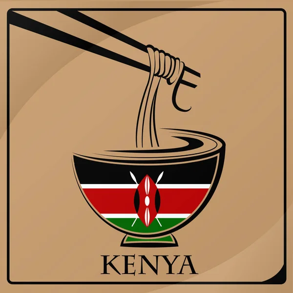 Tészta logó készült Kenya zászlaja — Stock Vector