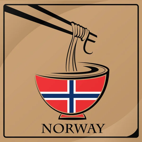 Μανέστρα λογότυπο κατασκευάζονται από τη σημαία της Νορβηγίας — Διανυσματικό Αρχείο