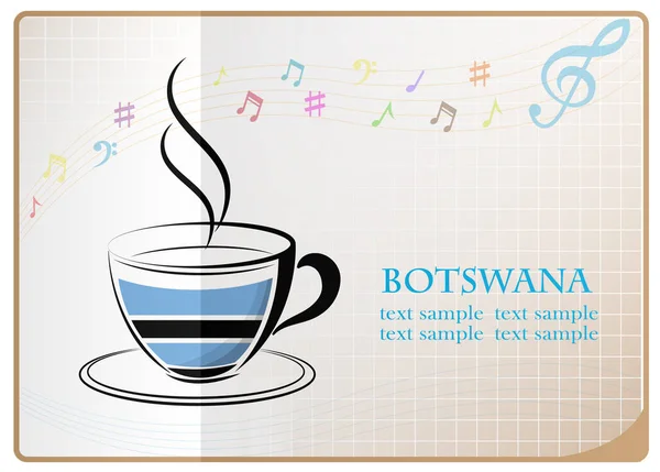 Coffee logo made from the flag of Botswana — Stock Vector