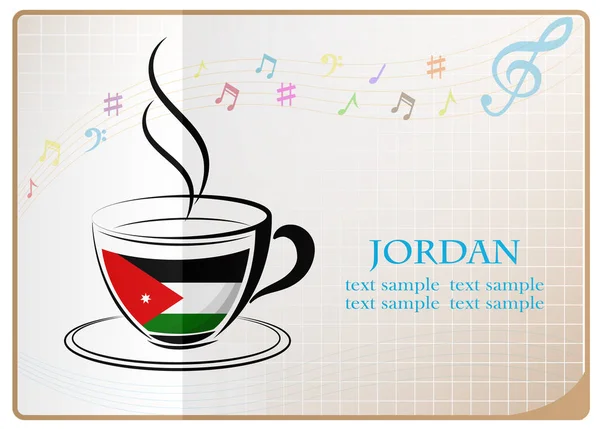 Coffee logo made from the flag of Jordan — Stock Vector