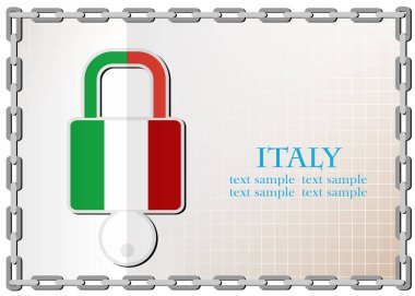 İtalya bayrağı yapılan kilit logosu