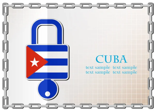 Logo de verrouillage fabriqué à partir du drapeau de Cuba — Image vectorielle