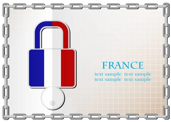 Logo de la serrure fabriqué à partir du drapeau de France — Image vectorielle