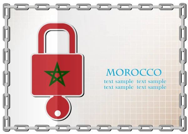 Lock logo made from the flag of Morocco — Stock Vector