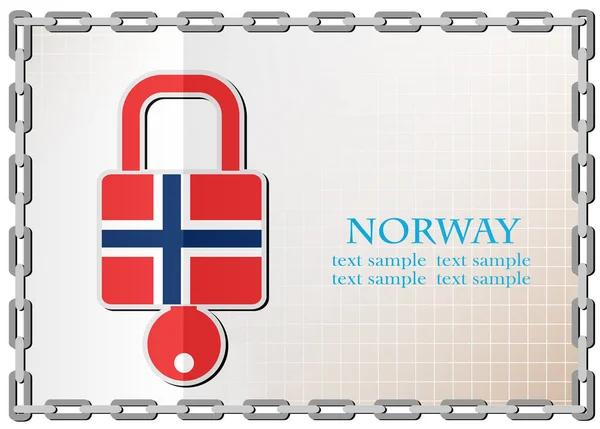 Logo de la serrure fabriqué à partir du drapeau de Norvège — Image vectorielle