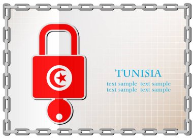 Tunus bayrağı yapılan kilit logosu