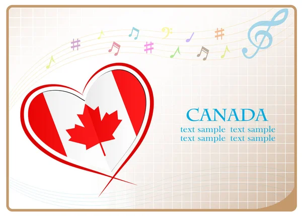Heart logo made from the flag of Canada — Stock Vector