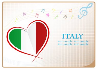 İtalya bayrağı yapılan kalp logosu