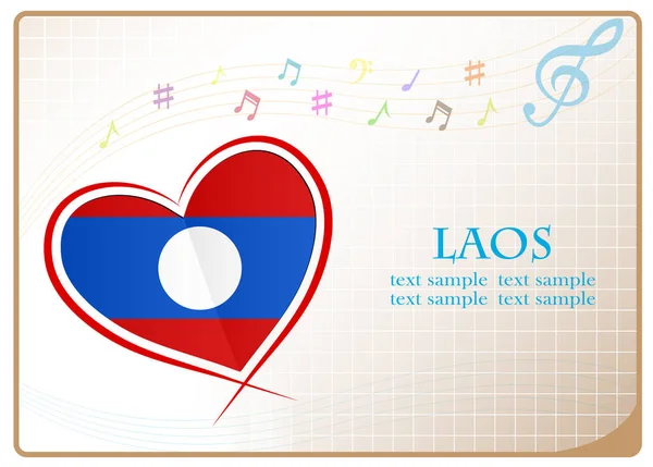 Heart logo made from the flag of Laos — Stock Vector