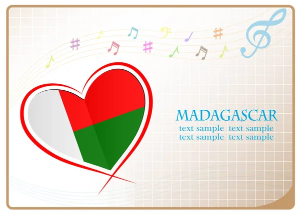 Heart logo made from the flag of Madagascar — Stock Vector