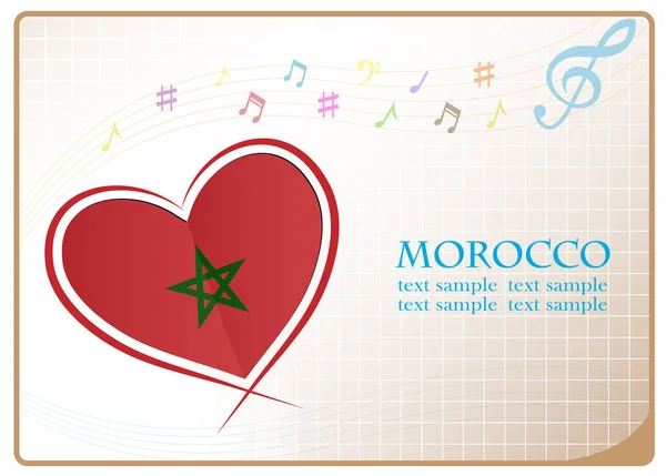 Heart logo made from the flag of Morocco — Stock Vector