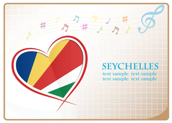 Heart logo made from the flag of Seychelles — Stock Vector