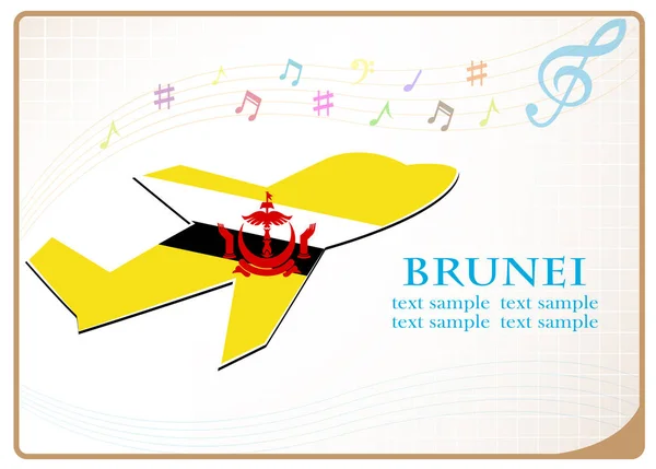 Plane icon made from the flag of brunei — Stock Vector