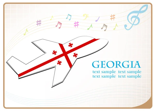 Plane icon made from the flag of Georgia — Stock Vector