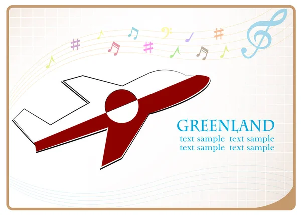 Plane icon made from the flag of Greenland — Stock Vector