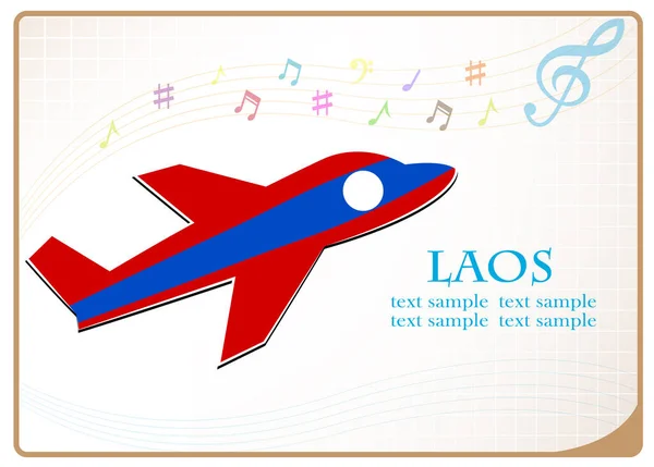 Plane icon made from the flag of Laos — Stock Vector