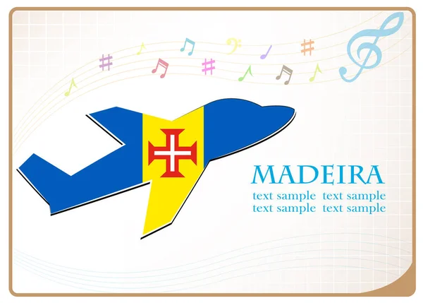 Ikony samolotem z flaga Madery — Wektor stockowy