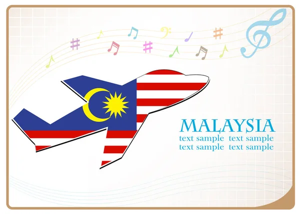 Vlakpictogram gemaakt van de vlag van Maleisië — Stockvector