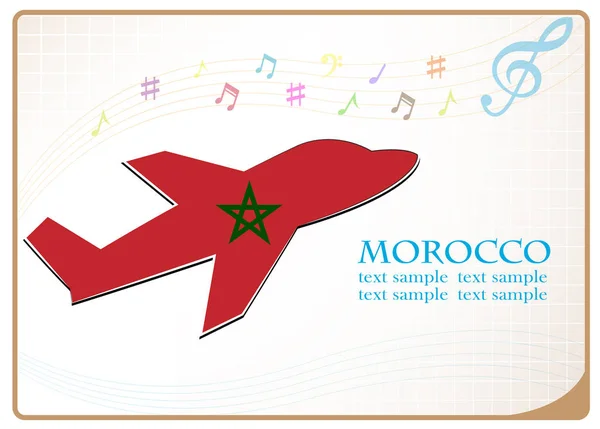 Plane icon made from the flag of Morocco — Stock Vector