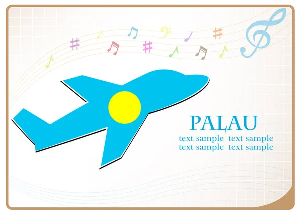 Plane icon made from the flag of Palau — Stock Vector