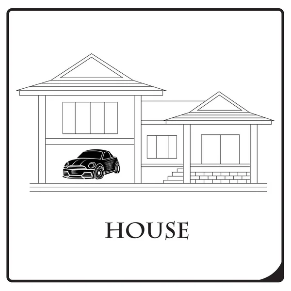 Casa exterior aislado icono vector ilustración diseño — Vector de stock