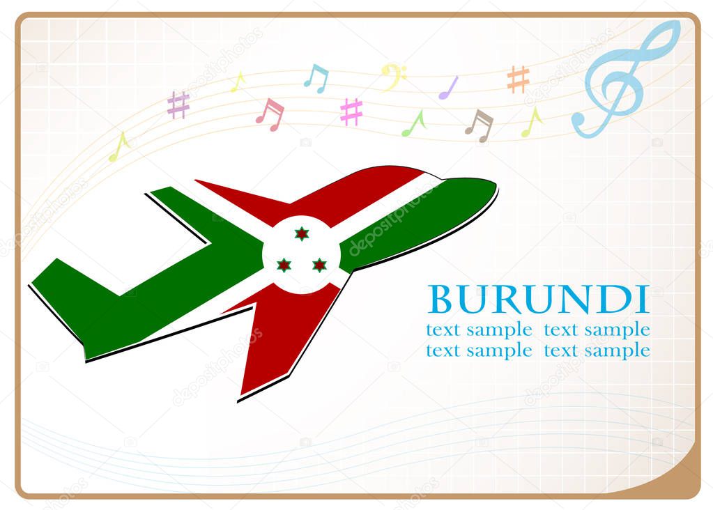 plane icon made from the flag of burundi